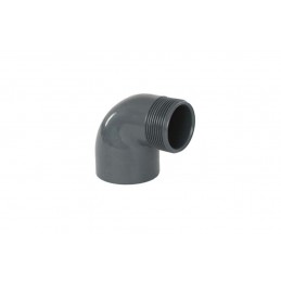Coude PVC Pression 90° Mixte Diamètre 40x1"1/4 PN10 Femelle à coller Mâle à visser