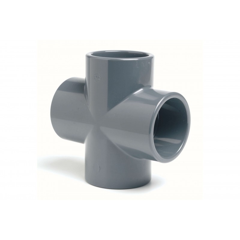 Croix PVC Pression 90° Diamètre 40 PN16 à coller Croix PVC Pression 90° Diamètre 40 PN16 à coller
