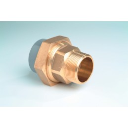 Union 3 pièces PVC/Laiton Diamètre 75x2"1/2 PN16 Mixte F à coller M à visser