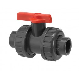Vanne 1/4 tour Diamètre 3/8 pouce PVC PRESSION PN16 à visser taraudé joint EPDM